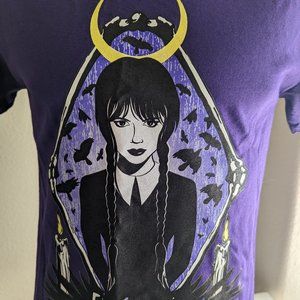 Wednesday Addams Nevermore T-Shirt, Purple, Women's Small Tee, Adams Family